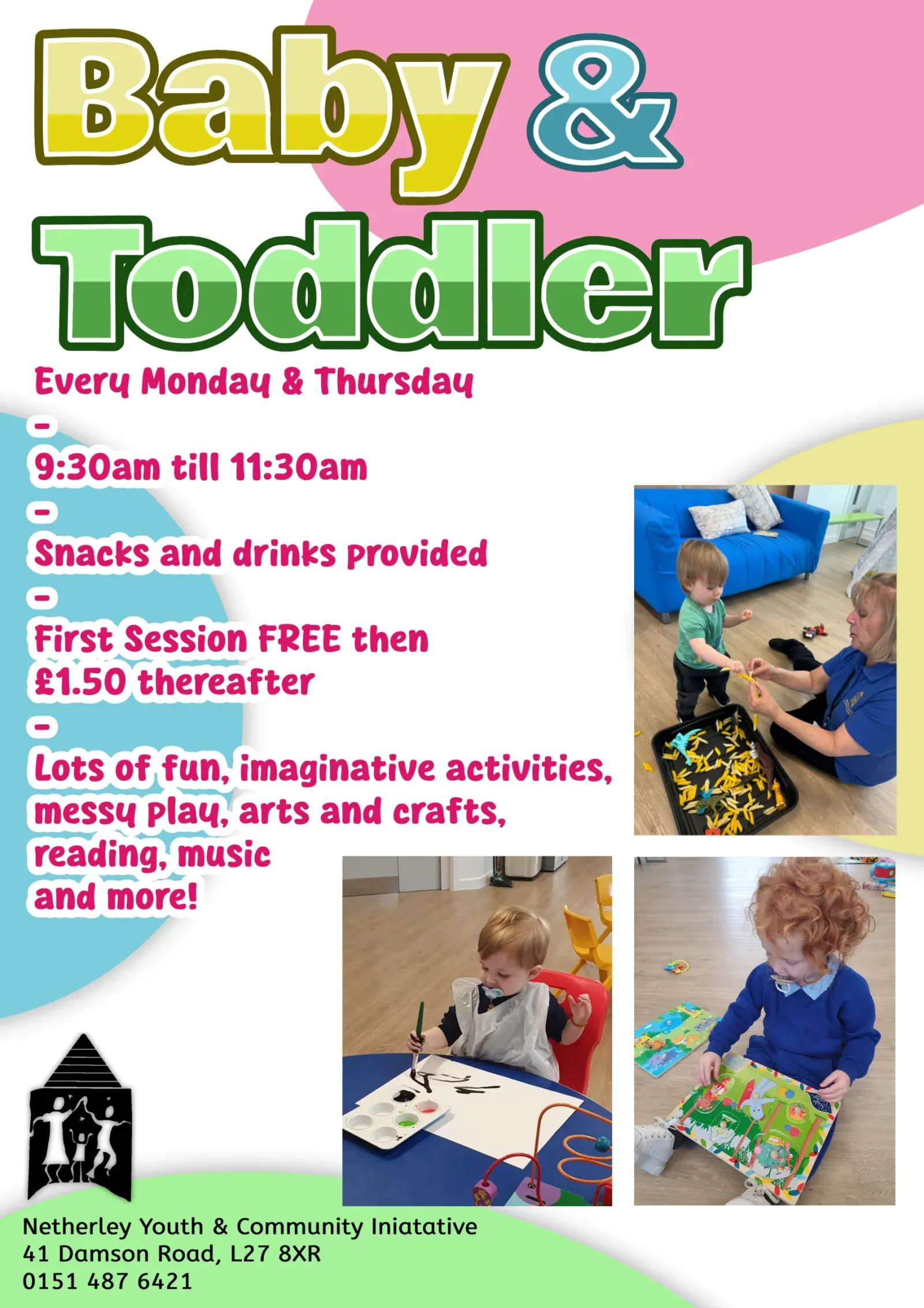 Baby and toddler group flyer